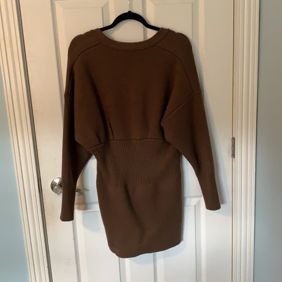 NWOT Zara Oversized Brown Sweater Dress - Picture 2 of 2